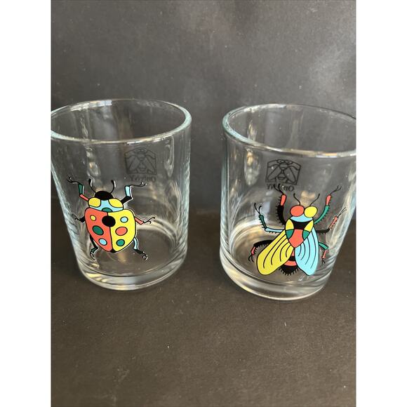 Kitschy Barware Shot Glass Stemless Wine Fly Beatle Spider Set/4 Four 4 oz READ - Picture 3 of 14